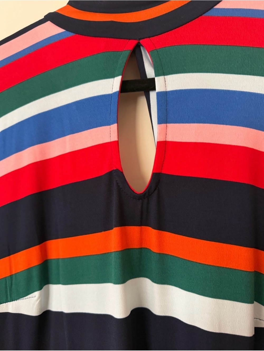 Eloquii Multi-Color Striped Dress in Navy, Red, Green, Blue, Pink - Picture 4 of 8